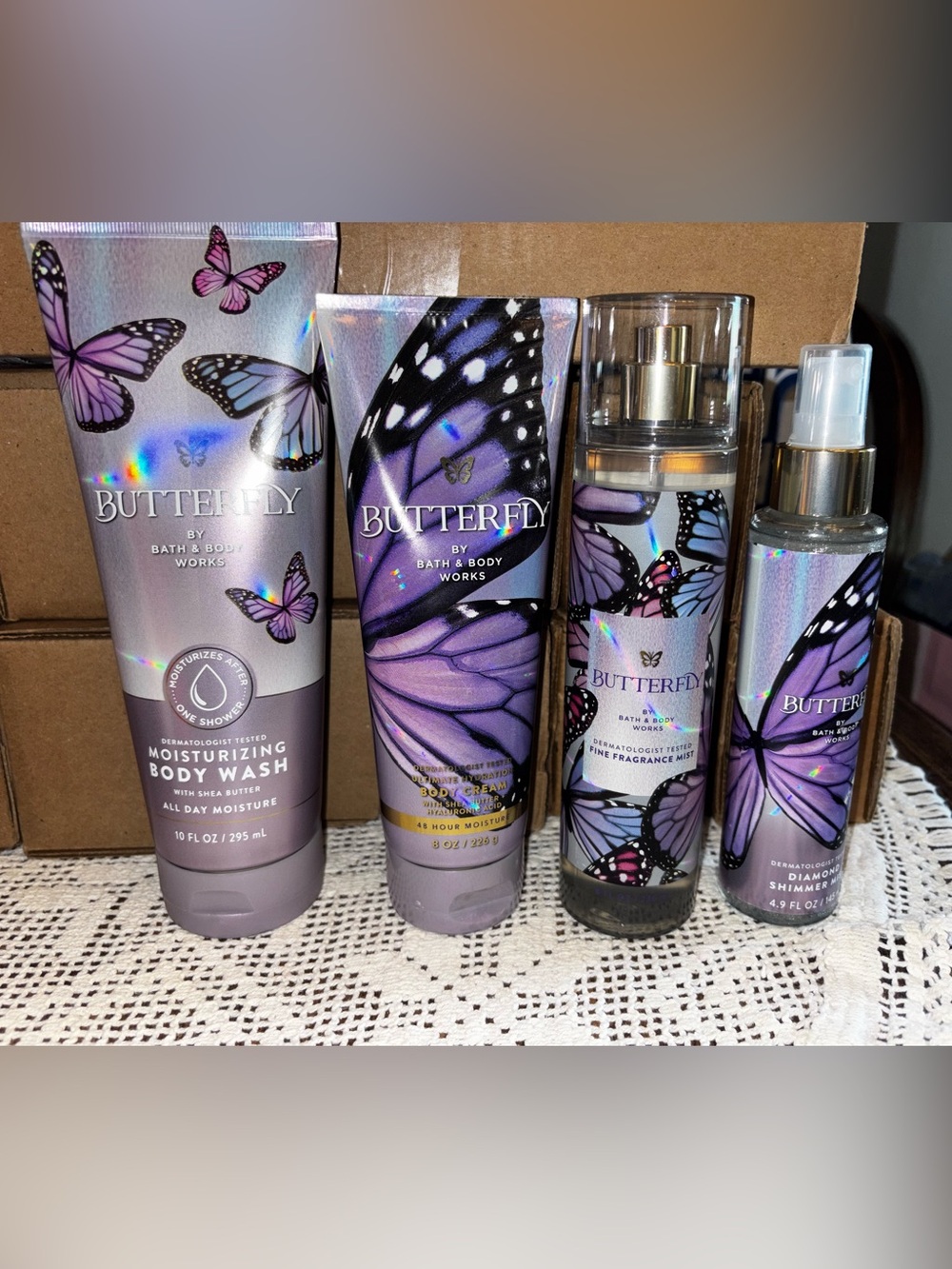 (2026) Bath & Body Works Butterfly Purple Body Cream & Fragrance Mist Duo